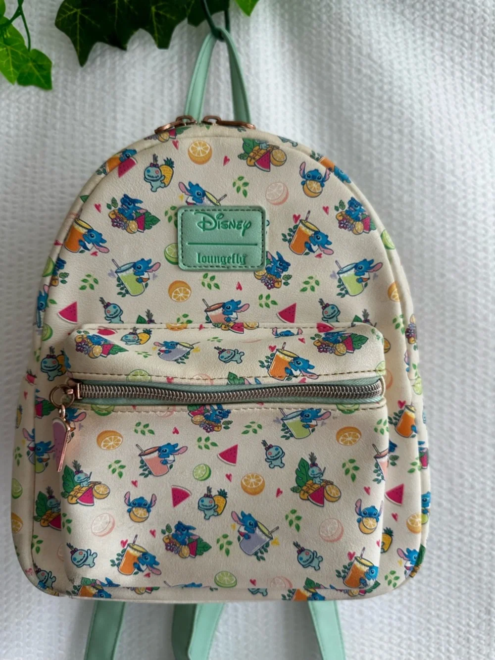 Loungefly Disney Lilo & Stitch Vacation Vibes Mini Backpack 10” Tropical Print